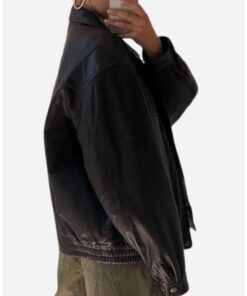 Women’s 90’s Vintage Oversized Black Leather Jacket