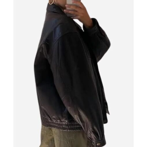 Women’s 90’s Vintage Oversized Black Leather Jacket