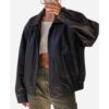 Women’s 90’s Vintage Oversized Black Leather Jacket