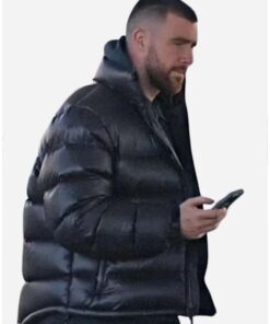 Chiefs Travis Kelce Black Puffer Jacket