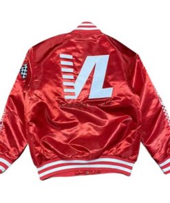 Crenshaw Victory Lap Nipsey Hussle Red Satin Jacket