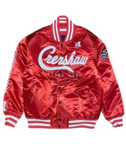 Crenshaw Victory Lap Nipsey Hussle Red Satin Jacket