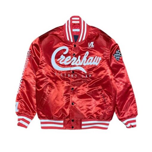 Crenshaw Victory Lap Nipsey Hussle Red Satin Jacket