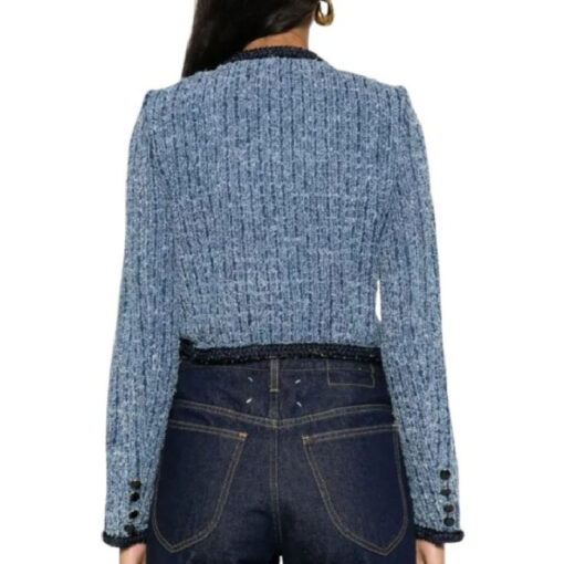 Danielle Campbell Blue Cropped Jacket