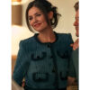 Danielle Campbell Blue Cropped Jacket