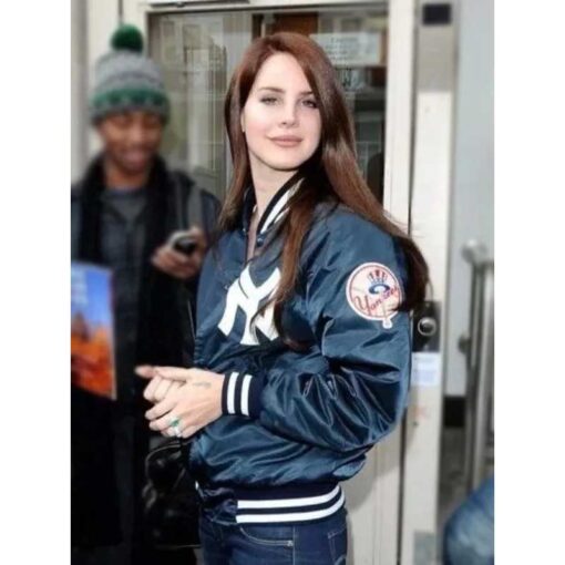 Lana Del Rey NY Yankees Full-Snap Satin Jacket