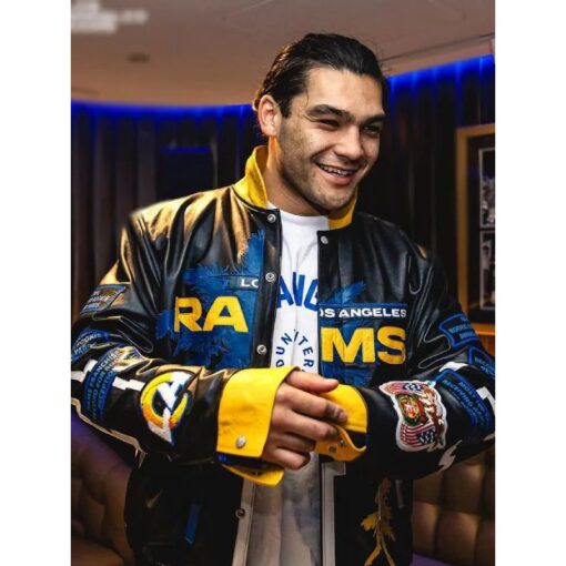 Puka Nacua Jeff Hamilton Leather Jacket