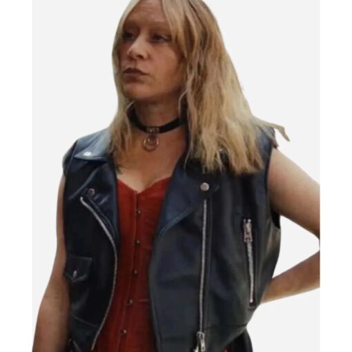 Ruby Ruin Poker Face Black Leather Vest