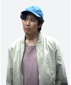 Squid Game Seong Gi hun White Bomber Jacket