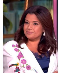 The View Ana Navarro White Embroidered Blazer