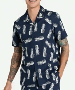 90 Day Hunt for Love Cole Navy Pineapple Print Shirt