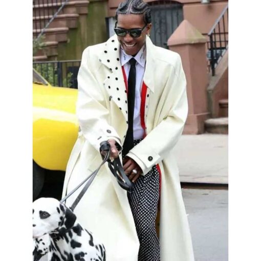 A$AP Rocky NYC 2025 Polka Dot Trench Coat
