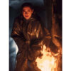 Ana de Armas Ballerina 2025 Hooded Leather Coat