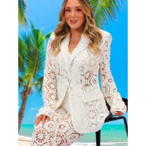 Aussie Shore Charlotte Crosby White Crochet Suit