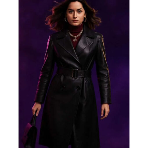 Catalina Sandino Moreno Ballerina 2025 Black Leather Coat