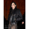 Charli XCX PFW 2025 Brown Leather Jacket