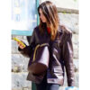 Emily Ratajkowski Street Style 2025 Leather Jacket