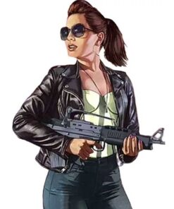 Female Protagonist GTA 6 Black Leather Jacket