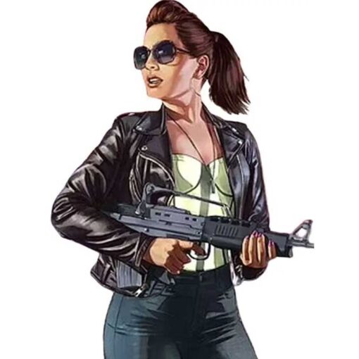 Female Protagonist GTA 6 Black Leather Jacket