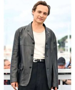 Frank Dillane Black Leather Blazer