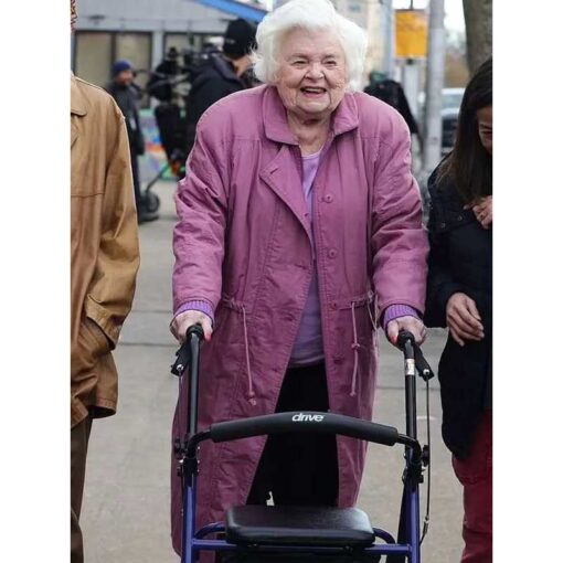 June Squibb Eleanor the Great Pink Trench Coat