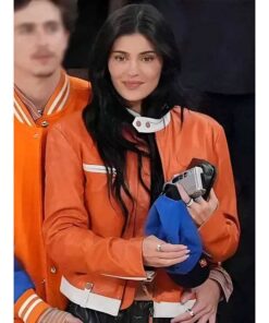 Knicks Game 2025 Kylie Jenner Leather Jacket