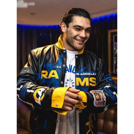 LA Rams Puka Nacua Leather Jacket