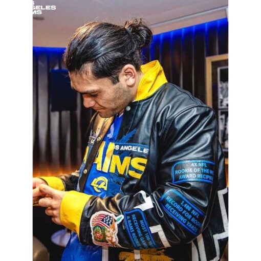 LA Rams Puka Nacua Leather Jacket