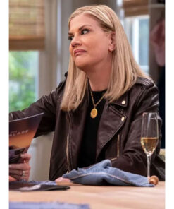 Kristen Johnston Black Leather Jacket