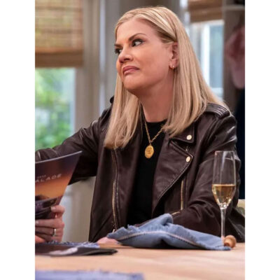 Kristen Johnston Black Leather Jacket