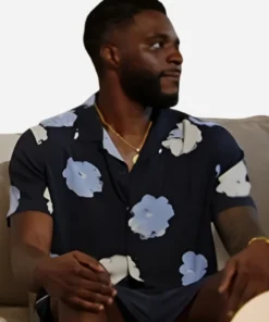 Love Hotel Season 1 Black And Blue Floral Shirt