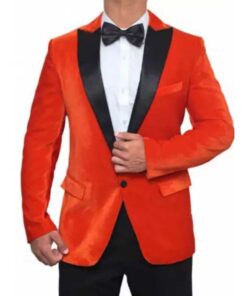 Men’s Black and Orange Tuxedo Dinner Jacket