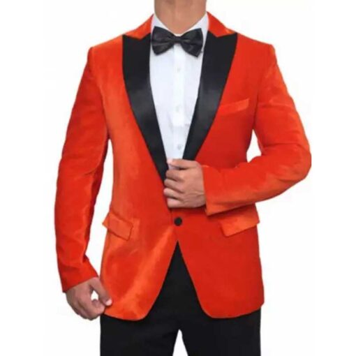 Men’s Black and Orange Tuxedo Dinner Jacket