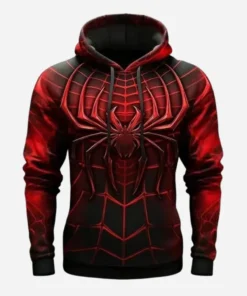 Vintage Sweatshirt 3D Spider Print Casual Hoodie