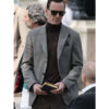 Michael Fassbender Black Bag 2025 George Woodhouse Grey Blazer