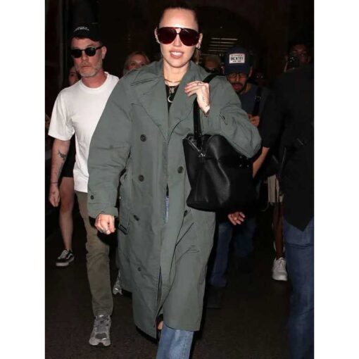Miley Cyrus 2025 Green Trench Coat