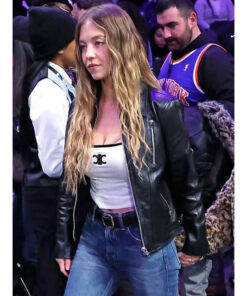 NBA Game 2025 Sydney Sweeney Leather Jacket
