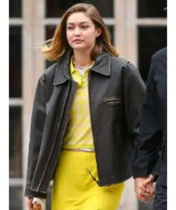 NYC 2025 Street Style Gigi Hadid Leather Jacket
