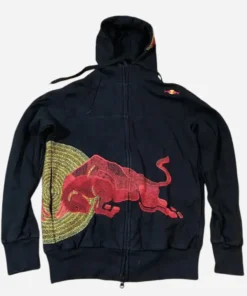 Navy Vintage Red Bull Big Embroidered Logo Racing Hoodie