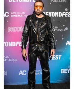 Nicolas Cage Black Moto Leather Jacket
