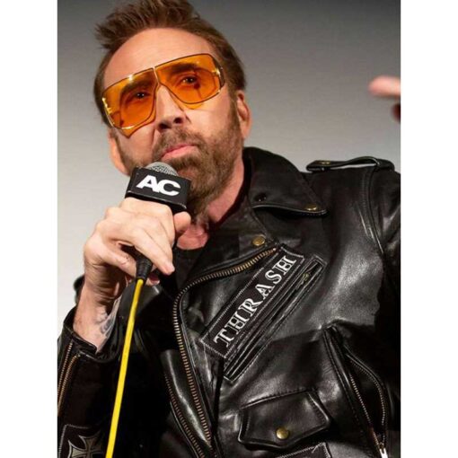 Nicolas Cage Black Moto Leather Jacket