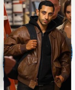 Relay 2025 Riz Ahmed Brown Leather Jacket