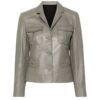Samira Parker Grey Leather Blazer