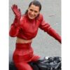 The Beauty 2025 Bella Hadid Red Cropped Jacket