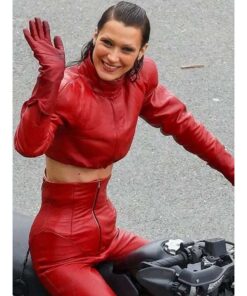 The Beauty 2025 Bella Hadid Red Cropped Jacket