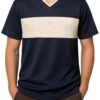 Dark Blue Stripe Style Pullover T-Shirt