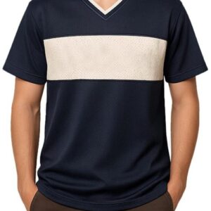 Dark Blue Stripe Style Pullover T-Shirt