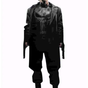 Jon Bernthal Punisher Black Leather Coat