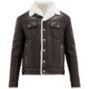 Men Black Streetstyle Shearling Jacket