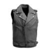 Men’s Asymmetrical Moto Leather Vest